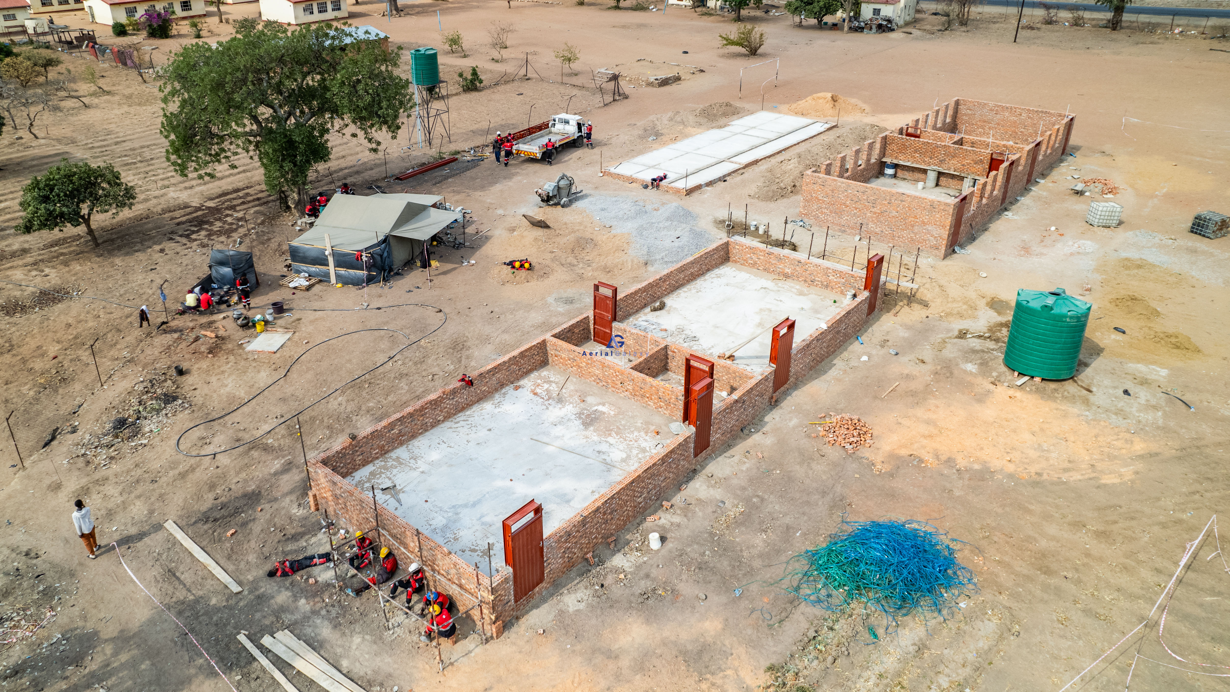 Aerial construction site captured on 3 October 2024